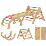 AIYAPLAY 8-in-1 Toddler Climbing Frame with Slide, Arch and Triangle Ladder – Indoor Play Set, Multicolour