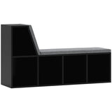 HOMCOM 2 Tier Modern Bookcase with Removable Cushions and 5 Compartments – Living Room Storage Shelf, Black