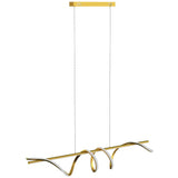 HOMCOM LED Spiral Pendant Light with 3 Colour Temperatures and Adjustable Height – Gold Tone Ceiling Light