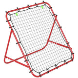 HOMCOM Adjustable Football Rebounder Net with Steel Frame – Kickback Training Target for Teens & Adults, Red