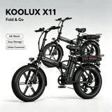KOOLUX X11 Folding Electric Bike with 750W Motor, Dual 48V Batteries & Fat Tyres – 80–150km Range E-Bike
