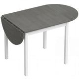 HOMCOM Wooden Drop-Leaf Dining Table for 4–6 People – Folding Pine Wood Table with Anti-Slip Feet, Grey