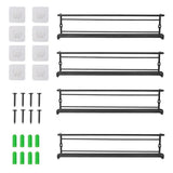 4PCS Spice Herb Jar Rack Holder For Kitchen Door Cupboard Storage Wall Mounted