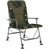 Outsunny Reclining Camping Chair with Padded Seat & Wide Armrests – Folding Fishing Chair, Camouflage