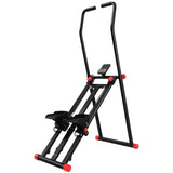 SPORTNOW Foldable Stair Stepper with 3 Resistance Levels, Adjustable Handlebar & LCD Monitor – Home Gym Stair Climber
