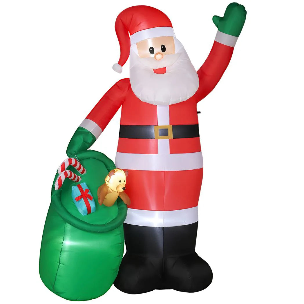 Outsunny 9ft/275 cm Christmas Inflatable Santa with Bear Sack