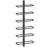 HOMCOM Wall Mounted 6-Tier Wine Rack – Metal Bottle Display Holder for Kitchen, Black