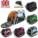 Large Soft Fabric Folding Pet Carrier Bag with Mesh Panels & Pockets – Portable Dog and Cat Travel Bag, Black