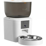 PawHut Automatic Cat Feeder with Camera, 4L WiFi APP Control, 1–10 Meals, 2-Way Audio & Dual Power Supply