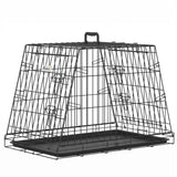 PawHut 30" Collapsible Car Dog Crate with Slanted Design, Tray & Handle, 76 x 48 x 53 cm – Small Dog Travel Cage