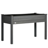 Outsunny Raised Garden Bed with Removable Liner, Fir Wood Elevated Planter Box – Flowers, Vegetables & Herbs, Dark Grey