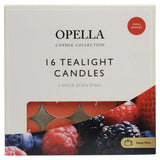 Opella Fresh Berries Scented Tealight Candles, Pack of 16 – 8 Hour Burn Time, Individually Wrapped