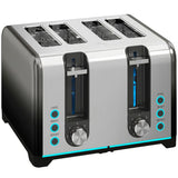 HOMCOM 4 Slice Toaster with 7 Browning Levels, Reheat, Defrost and Cancel Functions, Black