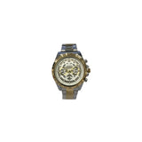 Christyan Arden Mens New FK Fashion Dated Multi White Dial Analogue 2 Tone Metal Bracelet Strap Watch