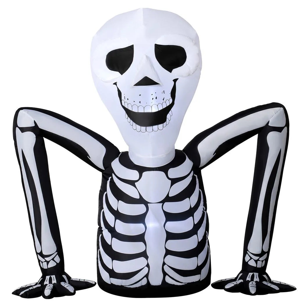 Outsunny Inflatable Ground-Crawling Skeleton with Built-In LEDs – Scary Halloween Decoration, Indoor/Outdoor