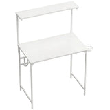HOMCOM Computer Desk with Hutch Shelf, Cup Holder and Headphone Hook – 80cm Home Office Study Table, White