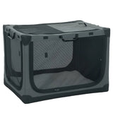 PawHut Soft Dog Travel Crate, 90 x 64 x 64 cm, with Removable Pad and Mesh Windows – Foldable, Army Green