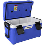 Outsunny 42.6L Insulated Cool Box with Handles, Lid & Drain Valve – Portable Camping & Picnic Ice Cooler, Dark Blue