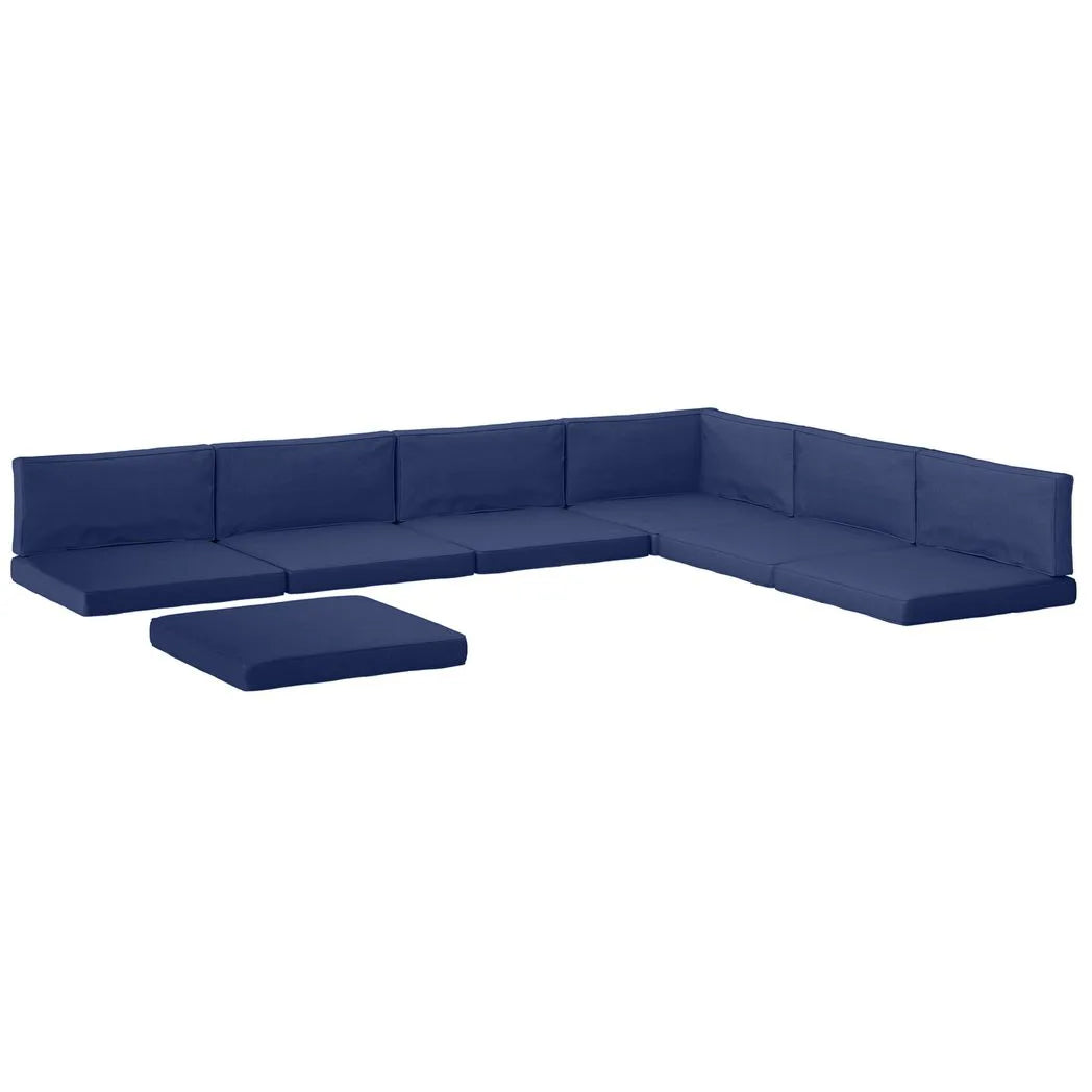 Outsunny 14 Piece Garden Dining Set Cushions, 7 Seat and 7 Back Pads, Dark Blue