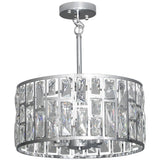 HOMCOM Crystal Chandelier with 72 Glass Pieces and 3 E14 Bulbs – Adjustable Ceiling Light, Silver-Tone