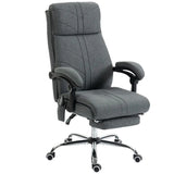 Vinsetto High Back Massage Office Chair with Heat, Footrest & 135° Recline – Ergonomic Executive Chair, Grey