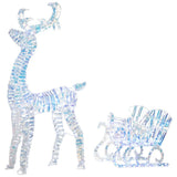 Outsunny Lighted Reindeer & Sleigh, 170 LEDs