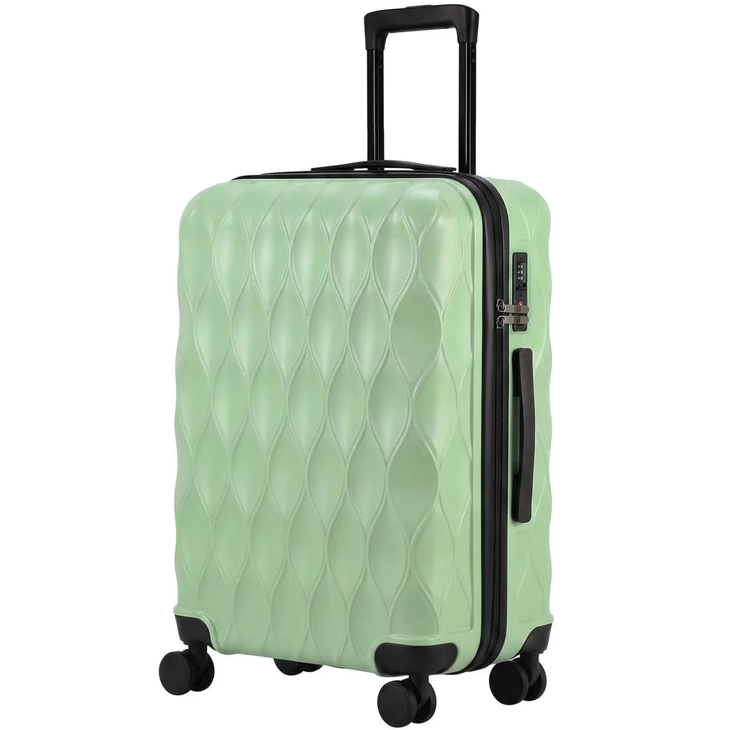 HOMCOM 24 Inch Hard Shell Suitcase with TSA Lock & Spinner Wheels – 64 L ABS Checked Luggage, Green