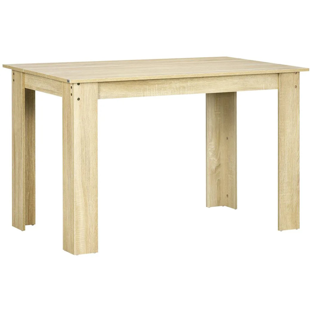 HOMCOM Dining Table for 4-6 People with Wood-Effect Melamine Top – Compact Kitchen Table, Oak