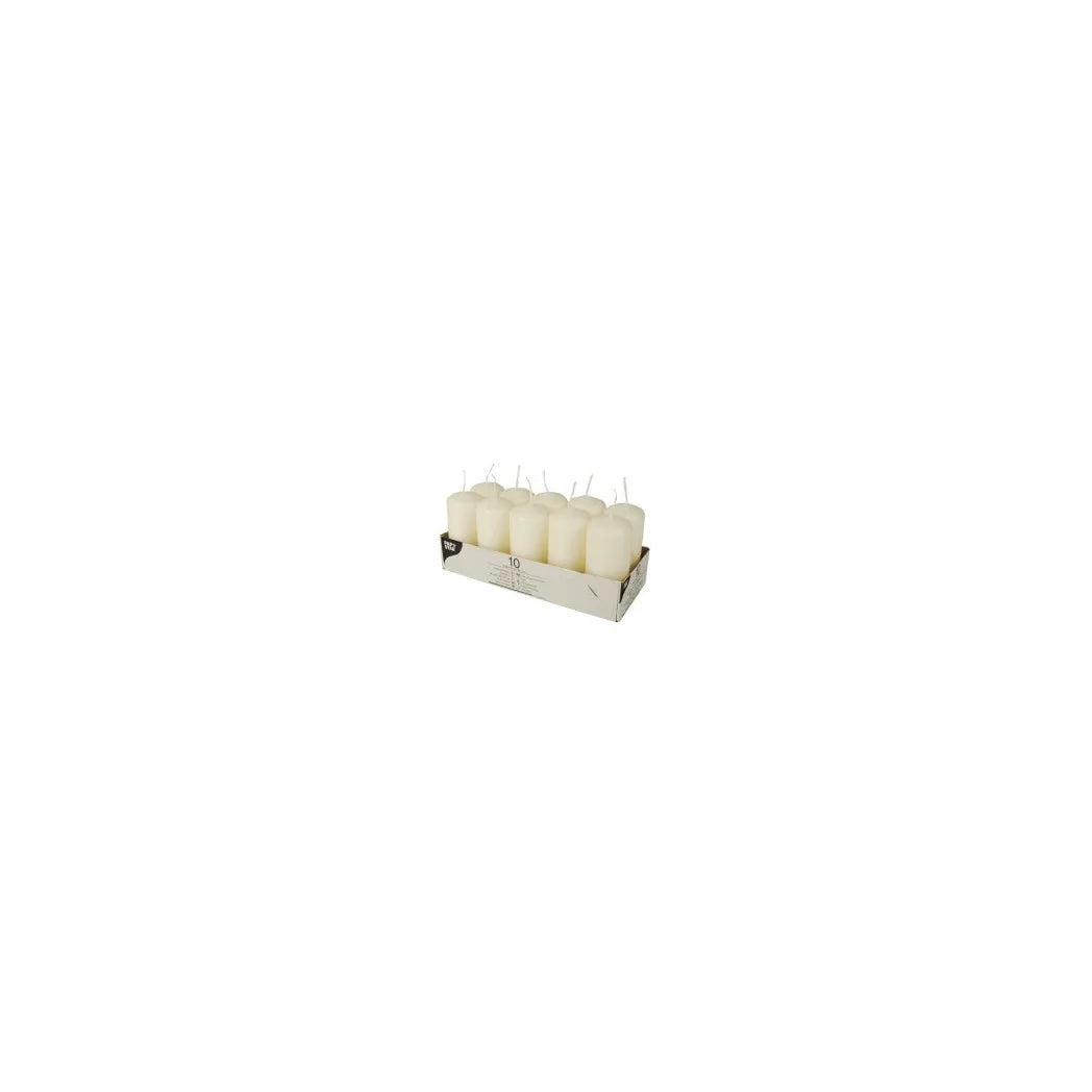 Pillar Candles 9cm, Pack of 10 – Home Decor Candles, Cream