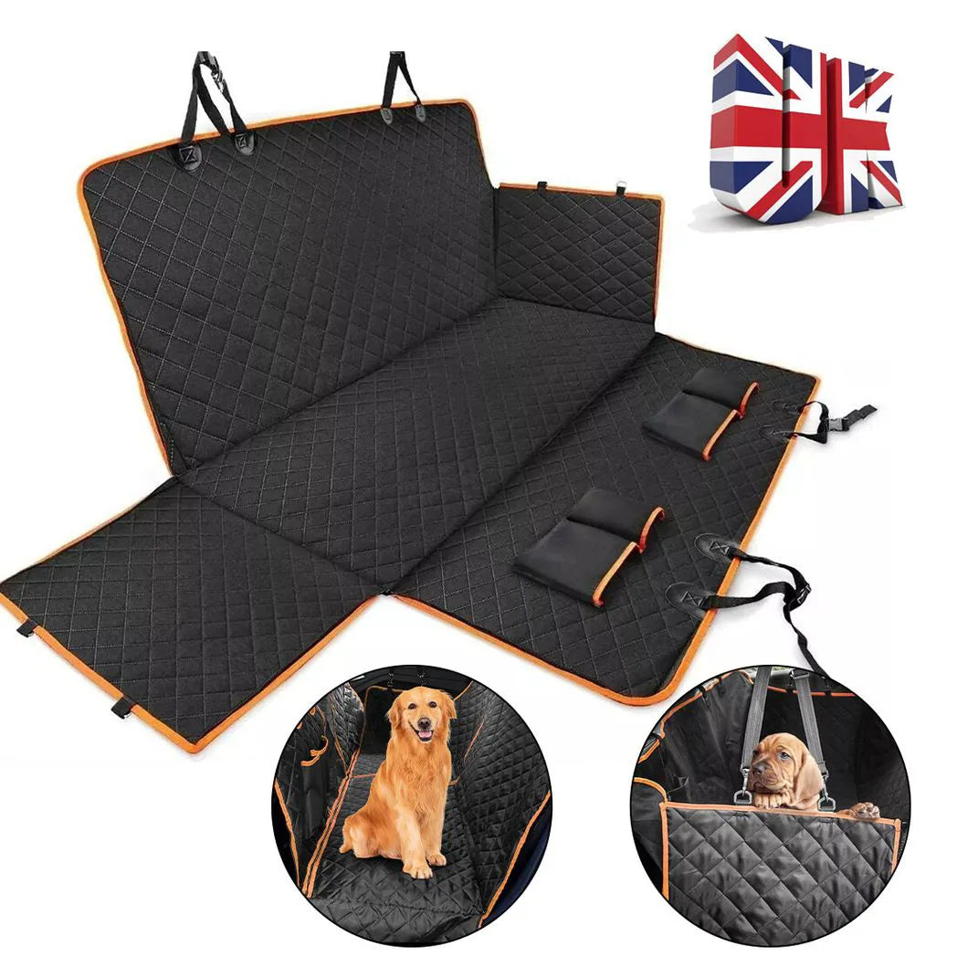 Waterproof Dog Car Seat Cover Hammock – Non-Slip Rear Seat Protector, 147 x 137cm, Black