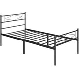 HOMCOM 3ft Single Metal Bed Frame with Headboard, Footboard and 32cm Underbed Storage – Platform Bed, Black