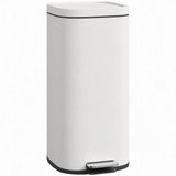HOMCOM 30L Pedal Kitchen Bin with Soft-Close Lid and Removable Bucket – Compact Metal Rubbish Bin, Cream
