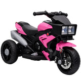 AIYAPLAY Kids Electric 3-Wheel Ride-On Motorbike with Horn, Headlights & Music – Toddler Battery Bike, Pink