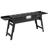 Outsunny Portable Folding Charcoal BBQ Grill with 2 Side Shelves and Handle – Camping and Picnic Barbecue, Black