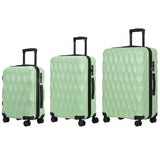 HOMCOM 3-Piece Hard Shell Suitcase Set with TSA Lock & 360° Spinner Wheels – 20/24/28 Inch Cabin & Checked Luggage, Green