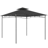 Outsunny 3 x 3 m Garden Gazebo with 2-Tier Roof, UPF 50 Fabric and Metal Frame – Outdoor Canopy Shelter, Dark Grey