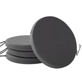 Outsunny Round Bistro Chair Seat Cushions, Set of 4 – Removable Covers with Ties, 41 x 41 x 5cm, Dark Grey