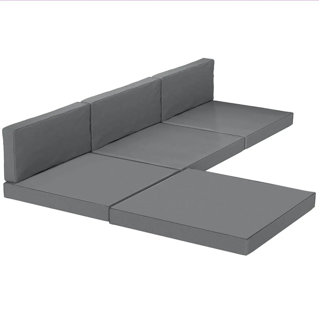Outsunny 7-Piece Outdoor Cushion Set with Removable Covers – Reversible Rattan Furniture Cushions, Dark Grey