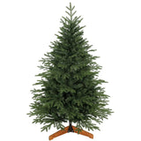 HOMCOM 5ft Artificial Christmas Tree with Hinged Branches & Solid Pine Wood Stand – 150cm, Green