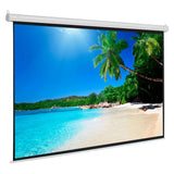 100 Inch Manual Pull-Down Projector Screen with Self-Locking Mechanism, Wall & Ceiling Mount, Matte White