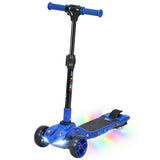 AIYAPLAY Kids Three-Wheel Foldable Electric Scooter with LED Lights, Ages 6–10, Blue