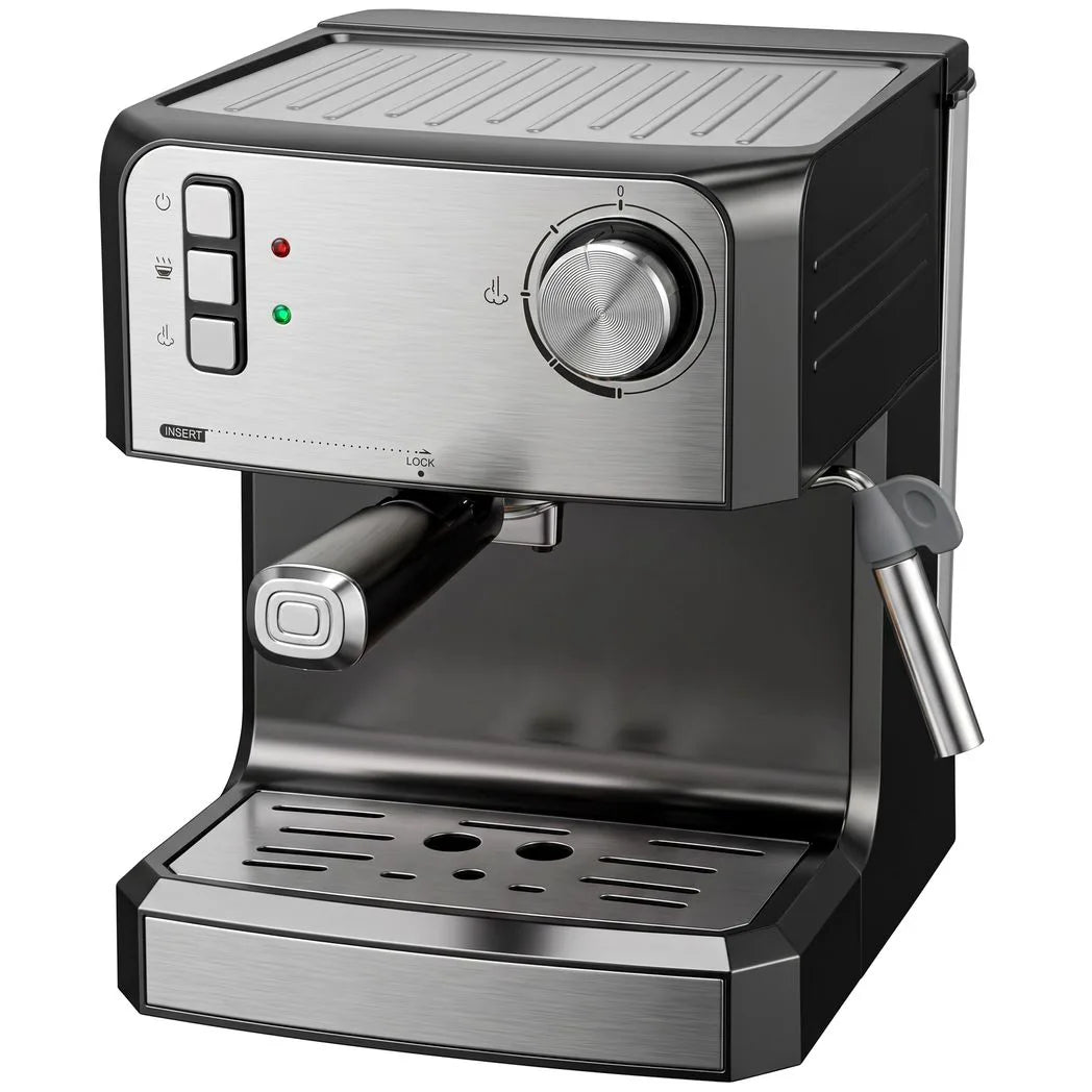 HOMCOM 20-Bar Semi-Automatic Espresso Machine with Frother Wand and 1.6 L Water Tank – Cappuccino Maker, Black