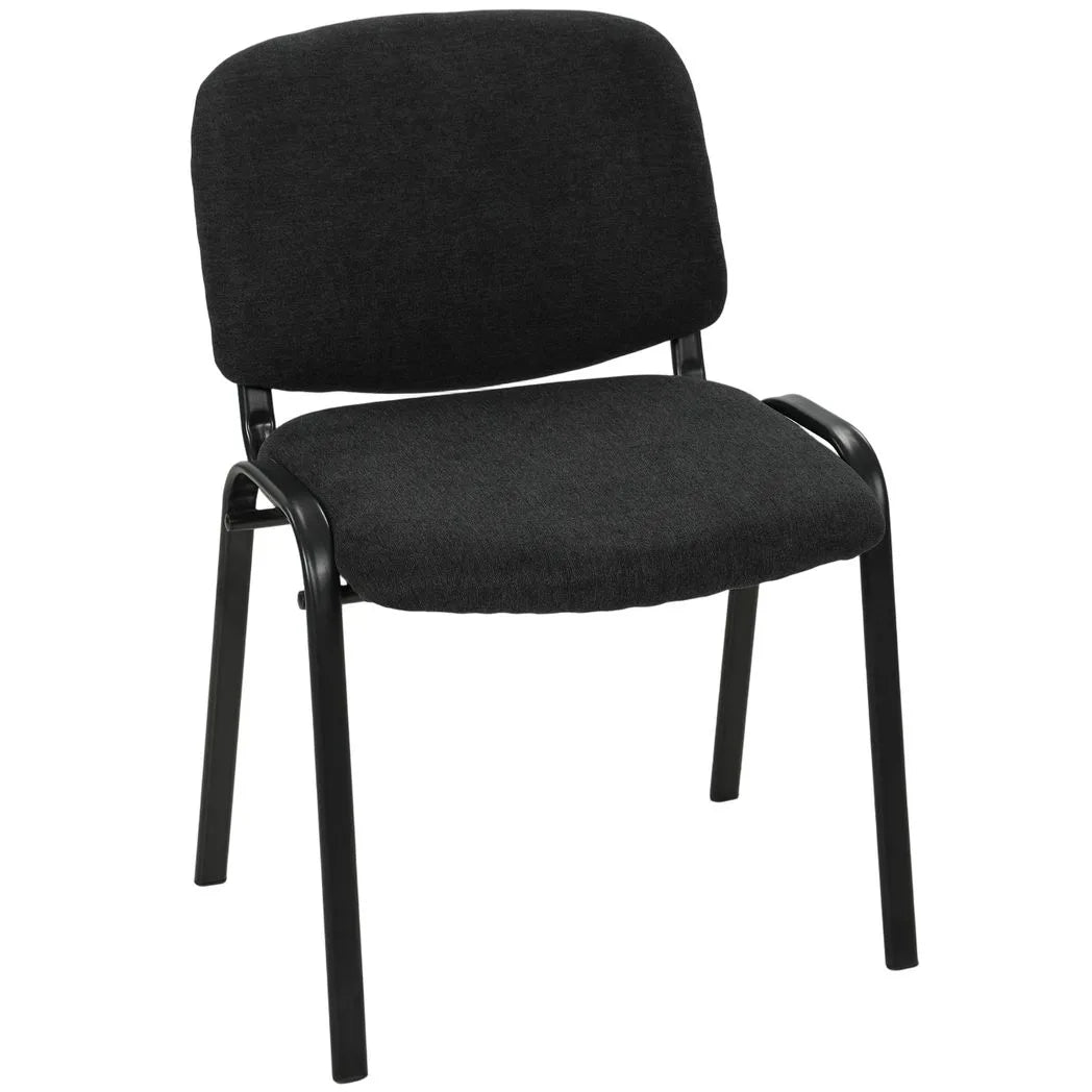 HOMCOM Stackable Meeting Chair with Padded Seat and Curved Backrest – Conference Room Office Chair, Black