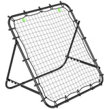 HOMCOM Adjustable Football Rebounder Net – Steel Frame Kickback Target Goal for Teens and Adults, Black