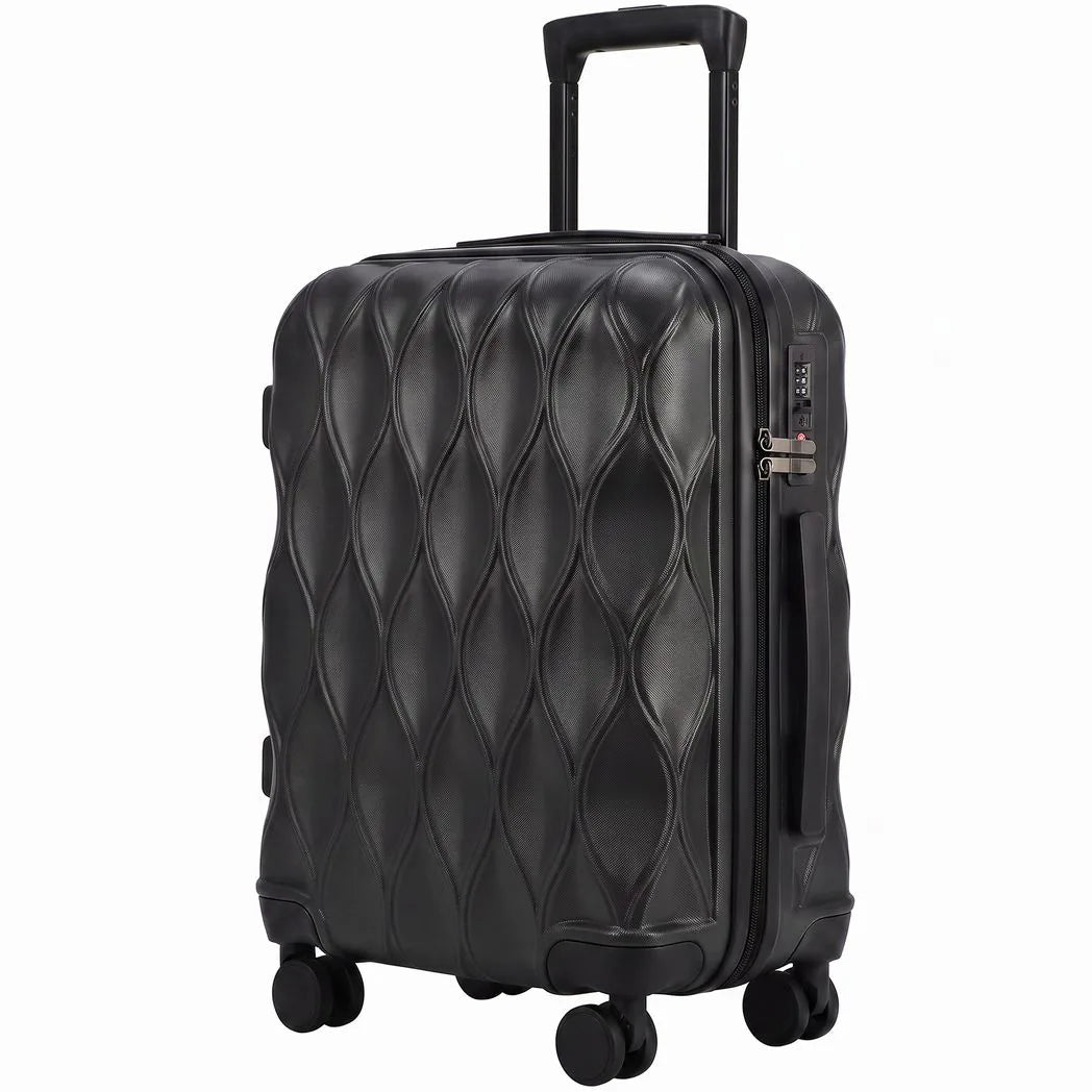 HOMCOM 20 Inch ABS Hard Shell Cabin Suitcase with TSA Lock, Spinner Wheels & Telescopic Handle – Carry-On Luggage, Black