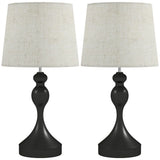 HOMCOM Set of 2 Bedside Table Lamps with USB-A and USB-C Ports – 3-Colour LED, Black and Beige