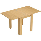 HOMCOM Folding Dining Table for 4-6 – Extendable Drop Leaf Kitchen Table for Small Spaces, Natural