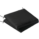 Outsunny Outdoor Seat Cushions, Set of 2 – 50 x 50 cm Water-Resistant Garden Seat Pads with Ties, 7 cm Thick, Black
