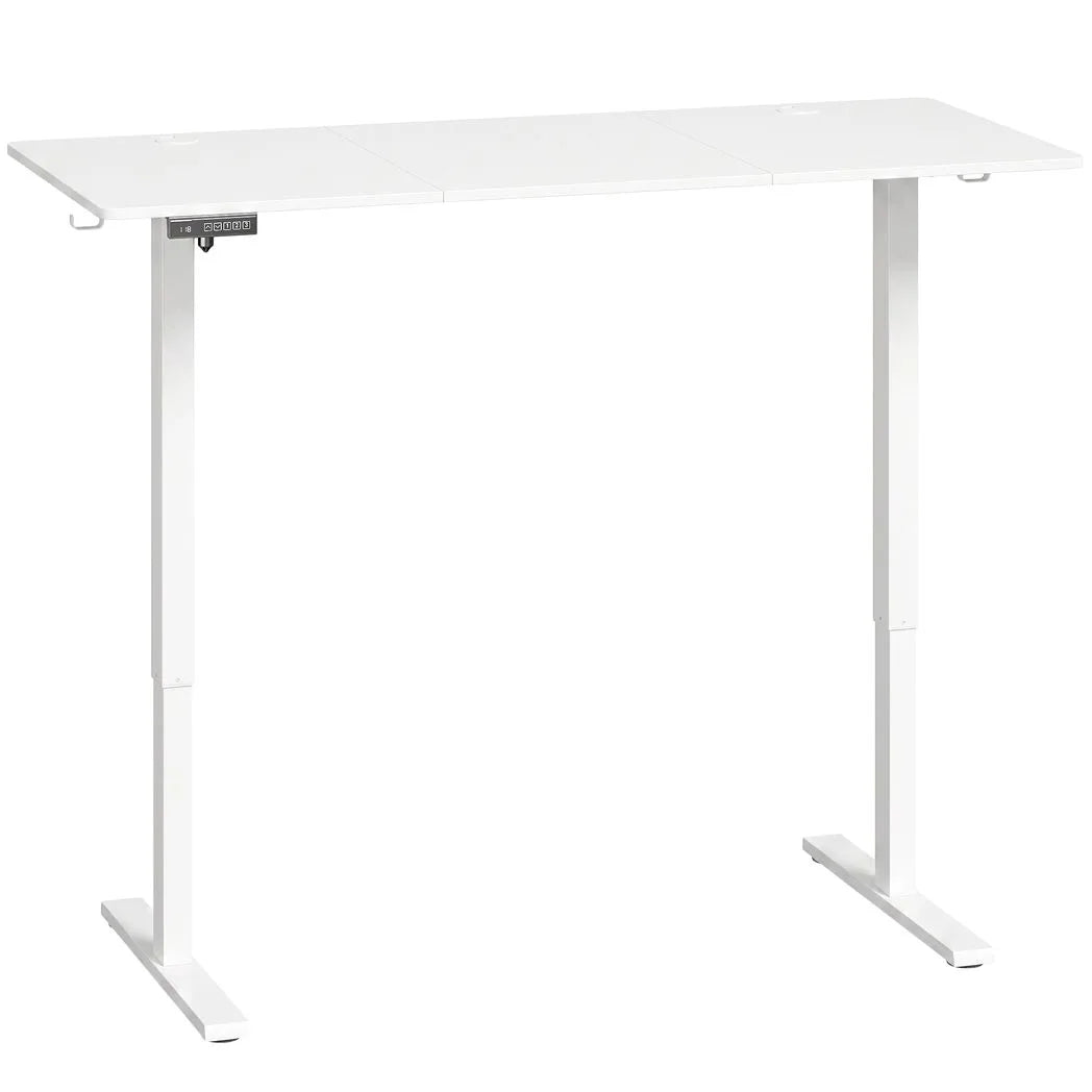HOMCOM Electric Standing Desk with Memory Control, 140 x 60cm Height Adjustable Sit Stand Desk, LED Display, White