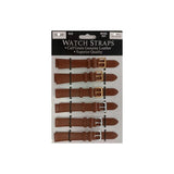 TNMR Tan Calf Watch Straps, Regular Size – Card of 6 Replacement Watch Bands